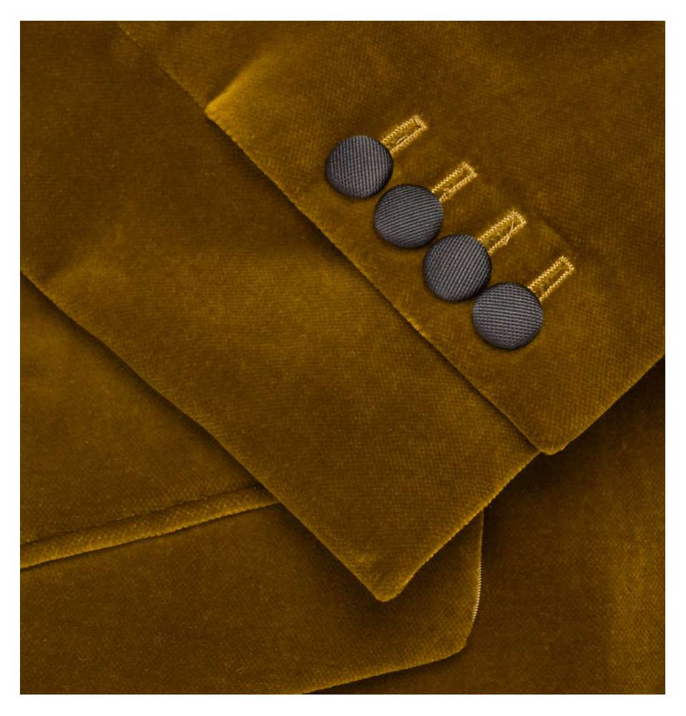 Saffron Slim-Fit Grosgrain-Trimmed Cotton-Velvet Tuxedo Jacket