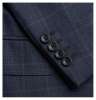 Navy Double-Breasted Prince of Wales Checked Wool Jacket